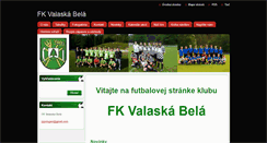 Desktop Screenshot of fk-valaska-bela.webnode.sk